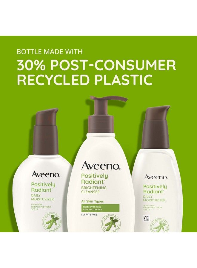 Aveeno غسول وجه مشرق بشكل إيجابي للبشرة الحساسة يستهدف البشرة الباهتة غني بمستخلص فول الصويا خالي من الزيوت والصابون وغير مسبب لحب الشباب 11 أونصة سائلة - Image 4