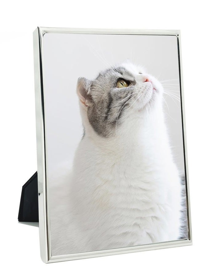 DECANIT 6x8 Picture Frame Metal, Thin Profile Photo Frame 6 by 8 Inch, Dispaly for Wall or Tabletop,Silver - Image 1