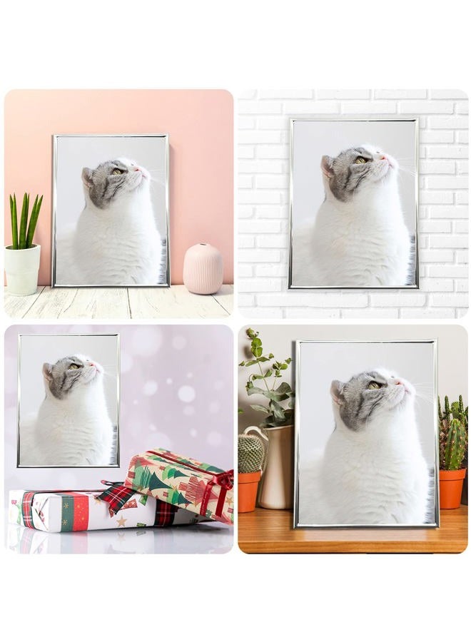 DECANIT 6x8 Picture Frame Metal, Thin Profile Photo Frame 6 by 8 Inch, Dispaly for Wall or Tabletop,Silver - Image 5