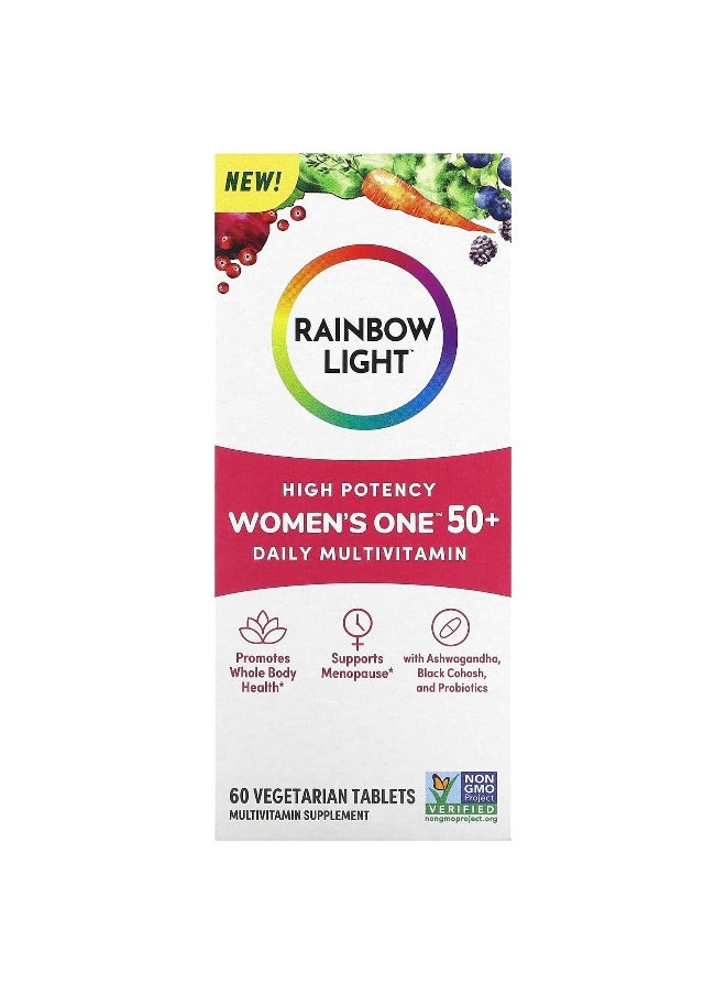 Rainbow Light Rainbow Light, Women's One 50+, Daily Multivitamin, High Potency , 60 Vegetarian Tablets  - Image 1