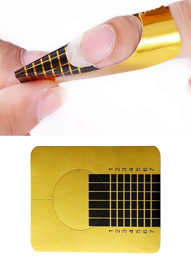 HUNCHA Nail Tape, Gold Horseshoe Nail Extension Tips, Thick Paper Forms for Acrylic Nails Art, Gel Extension Forms Guide Stickers, For Gel Nail Building, Nail Art Accessories, Pack Of 50 - Image 4