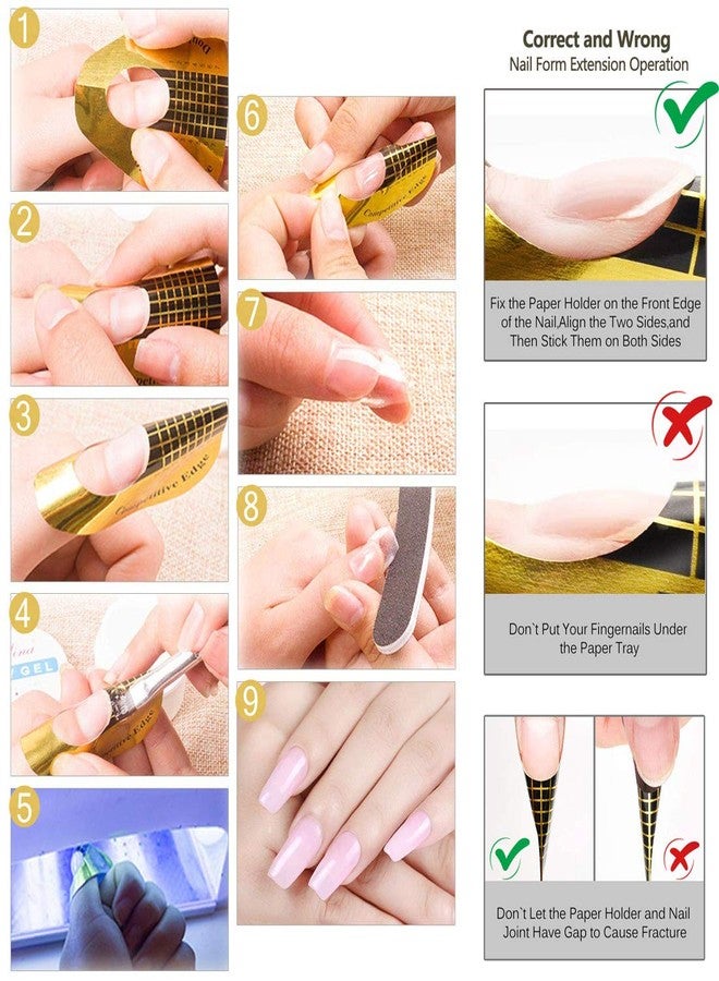HUNCHA Nail Tape, Gold Horseshoe Nail Extension Tips, Thick Paper Forms for Acrylic Nails Art, Gel Extension Forms Guide Stickers, For Gel Nail Building, Nail Art Accessories, Pack Of 50 - Image 5