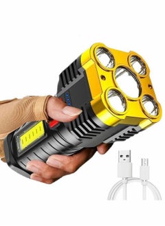 Y&D Torches Led Super Bright, Five-Nuclear Explosion LED Flashlight Strong Light Rechargeable, Spotlight Portable Powerful Searchlight with 4 Lighting Modes  - Image 1