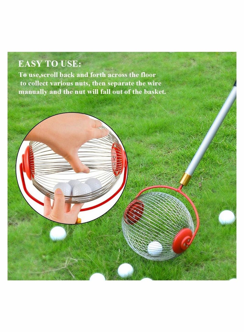 KASTWAVE Nut Harvester Ball Picker Stainless Steel Adjustable Lightweight Collect Walnuts, Pecans, Crab Apples, Nerf Darts and Small Fruit Objects 1''to 3'' in Size  - Image 4