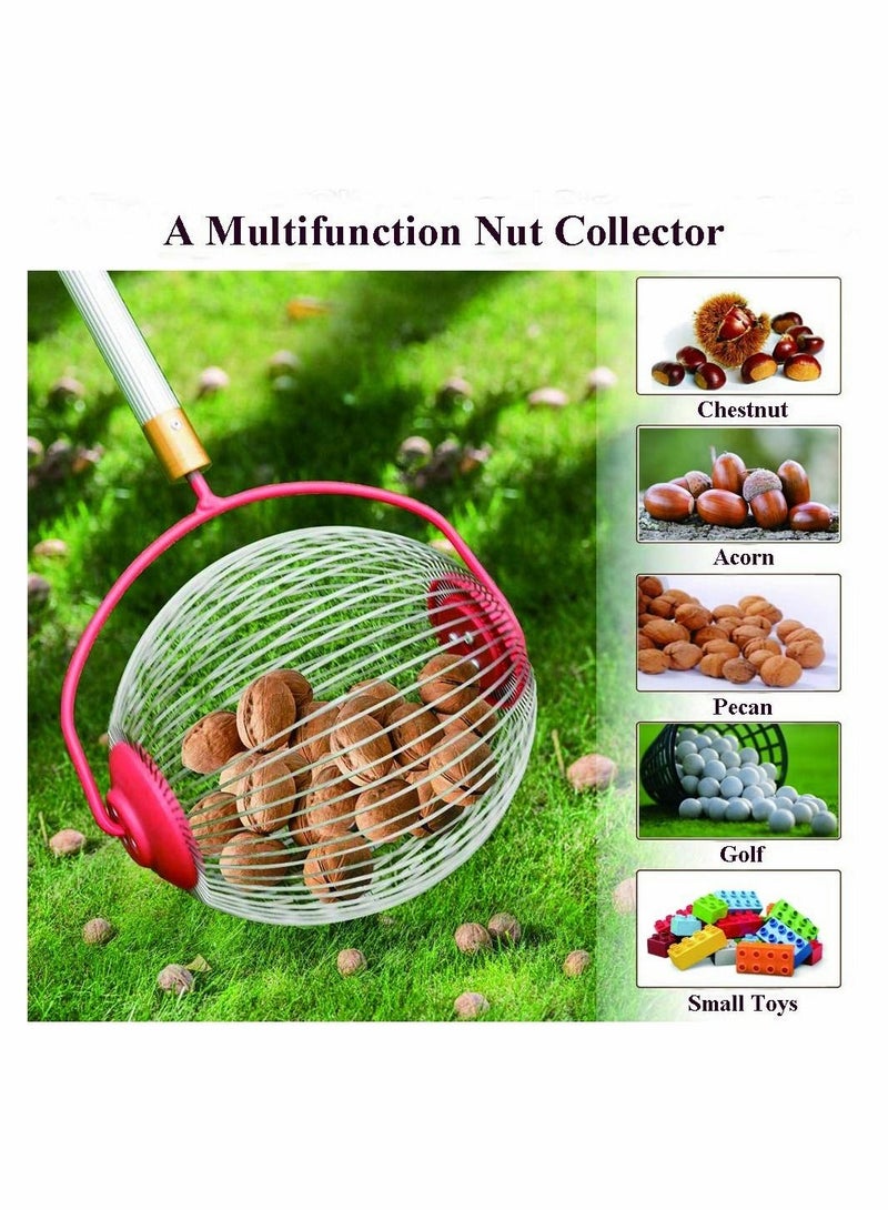 KASTWAVE Nut Harvester Ball Picker Stainless Steel Adjustable Lightweight Collect Walnuts, Pecans, Crab Apples, Nerf Darts and Small Fruit Objects 1''to 3'' in Size  - Image 2
