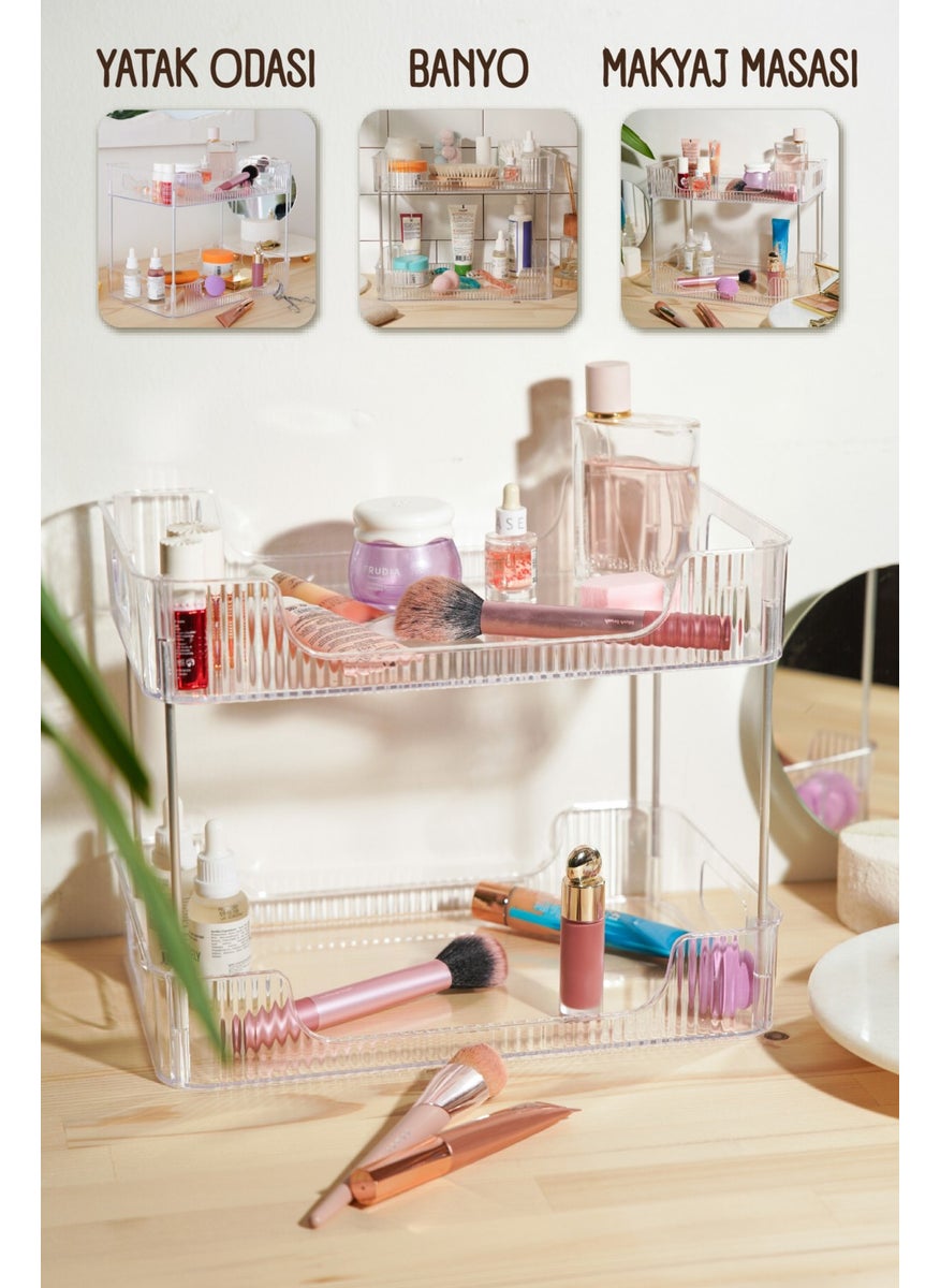 Two-Tier Rectangular Makeup Organizer Transparent - pzsku/Z85CE38E00280D4E413EFZ/45/_/1728063395/7b513180-e848-4eb9-9ae7-debe48e3d089