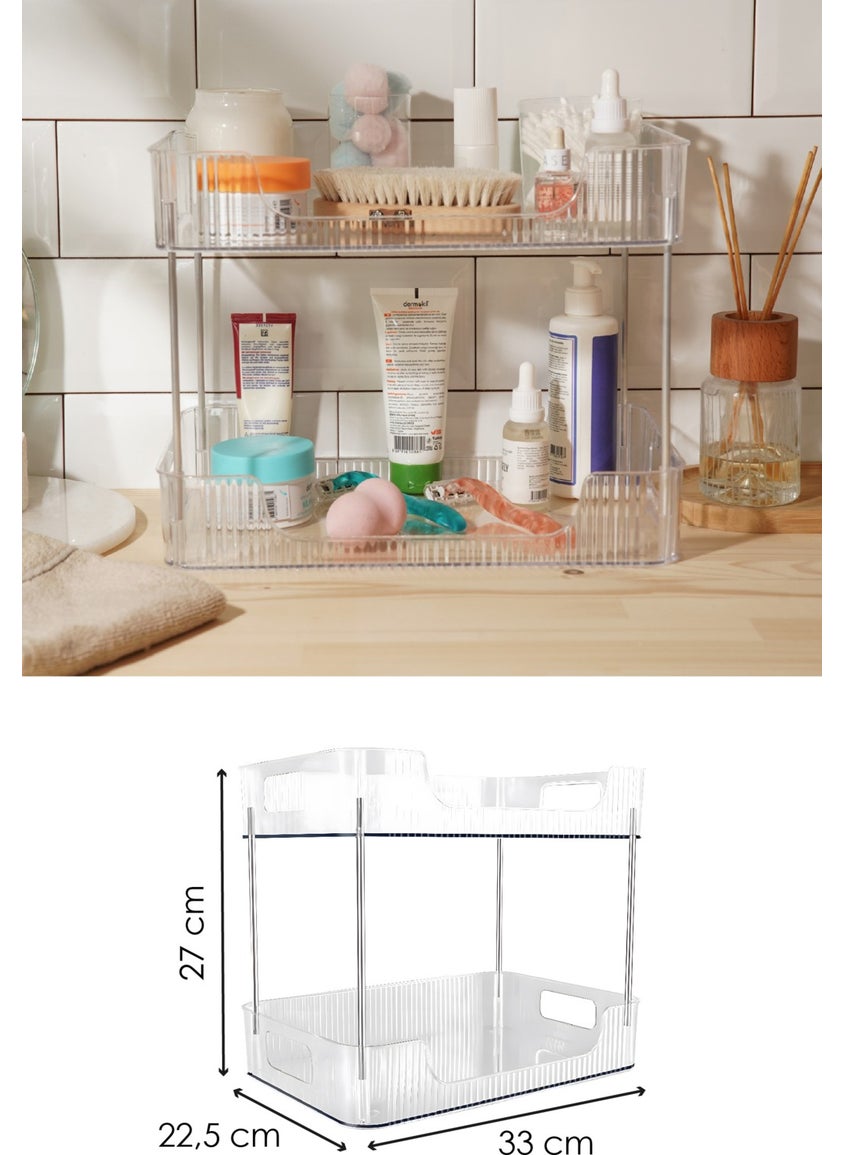 Two-Tier Rectangular Makeup Organizer Transparent - pzsku/Z85CE38E00280D4E413EFZ/45/_/1728063396/182213f6-af0b-4845-b54c-b91b3f0b0864