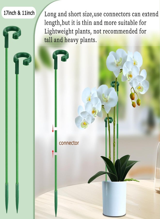SupKing Invisible Plant Sticks 17 inch &11 inch SupKing 16Pcs Orchid Stakes with Clips for Support Small Short Plants,Garden Stake Support Pole Suit for Potted Plants Flowers Peony Rose (Green) - Image 5