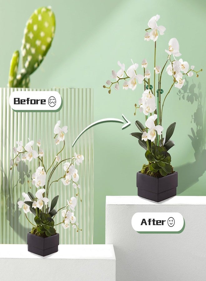 SupKing Invisible Plant Sticks 17 inch &11 inch SupKing 16Pcs Orchid Stakes with Clips for Support Small Short Plants,Garden Stake Support Pole Suit for Potted Plants Flowers Peony Rose (Green) - Image 3