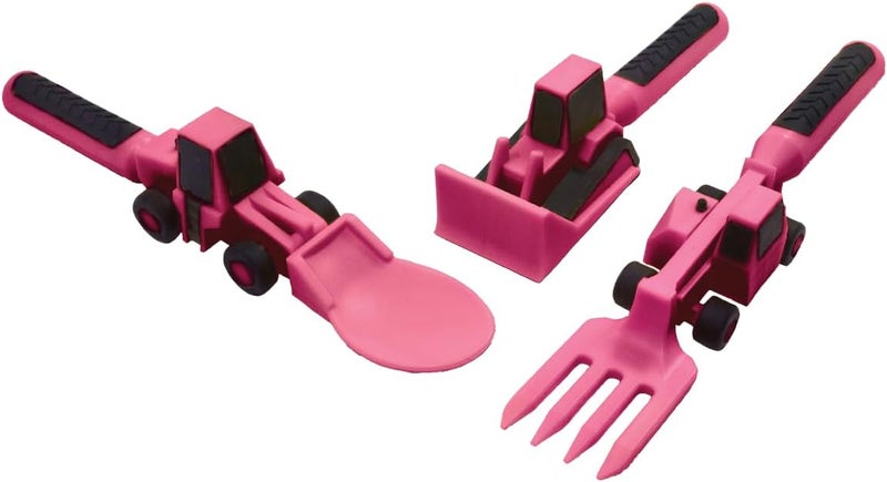 Constructive Eating - Toddler Construction Utensils Made in USA - Silverware for Toddlers - Utensils for Kids - Utensil Set - Image 1