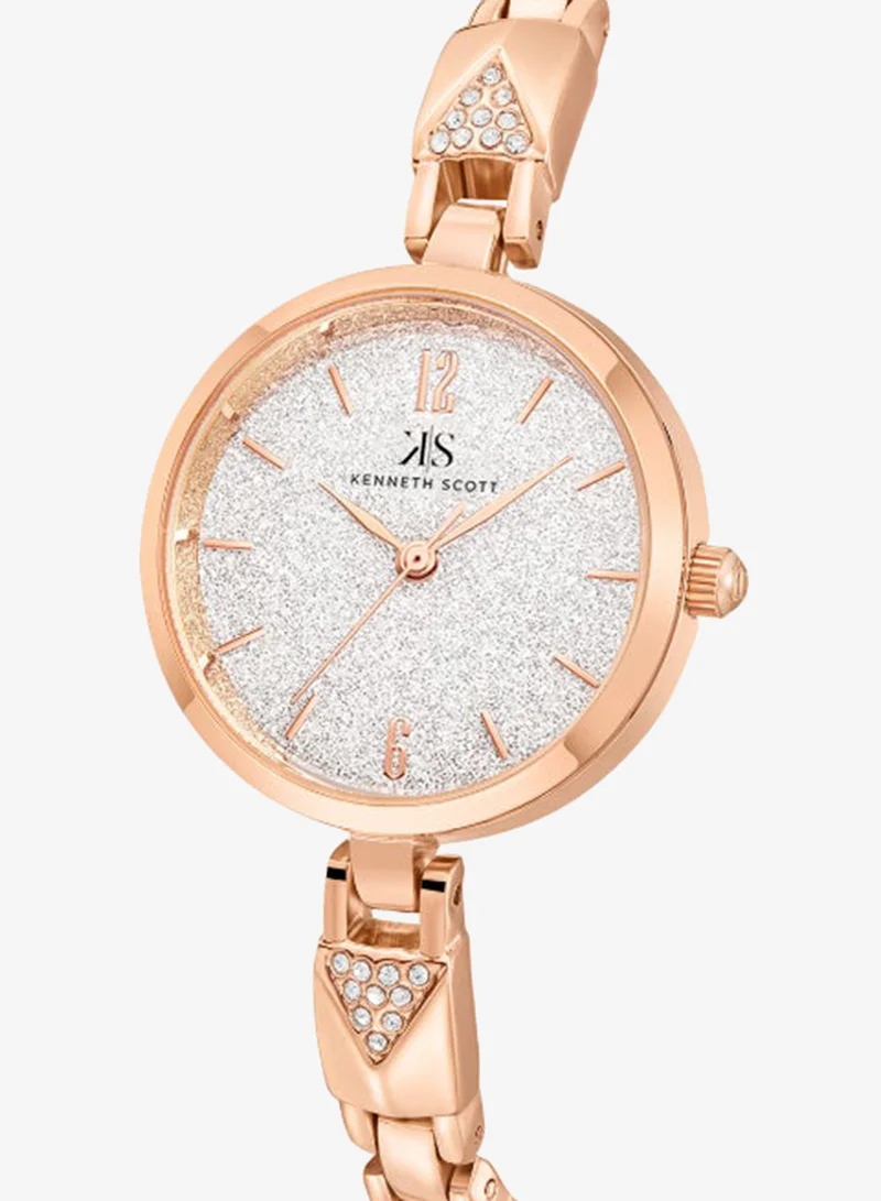 Kenneth Scott Silver Women's Stainless Steel Analog Watch K23507-RBKS - 28 mm for Women | Best Price UAE