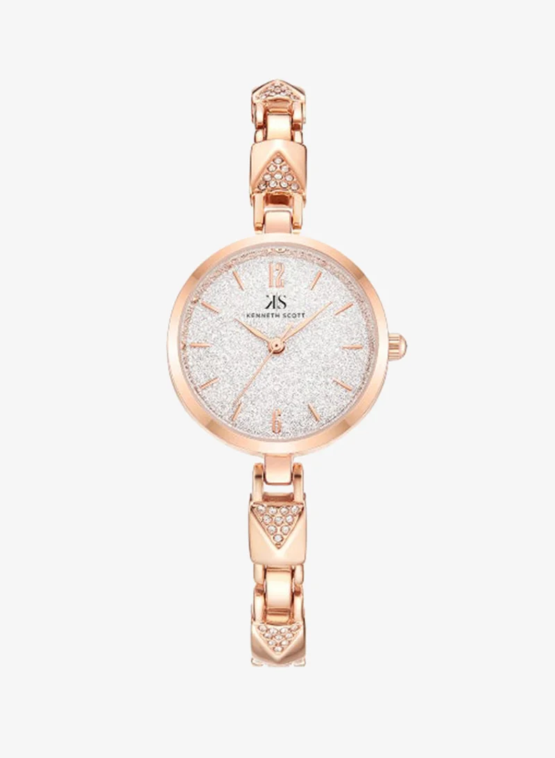 Kenneth Scott Silver Women's Stainless Steel Analog Watch K23507-RBKS - 28 mm for Women | Best Price UAE