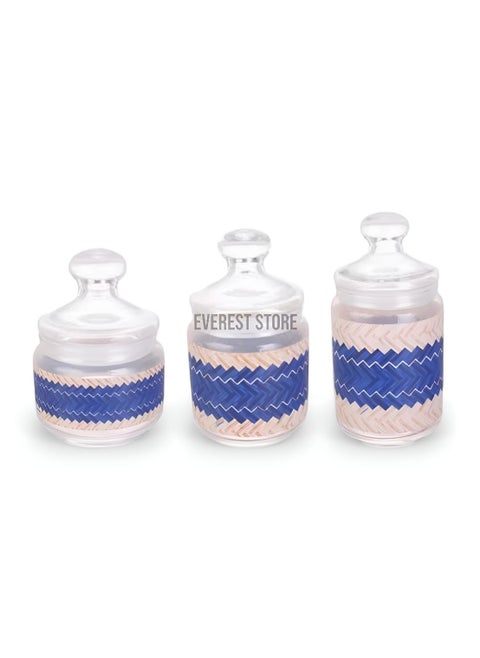 Luminarc glass spice set, 3 Sizes ( Large & Medium & Small ) - WOODIE BLUE