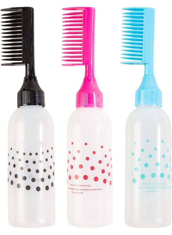 Hair Dye Applicator Bottle with Comb and Brush – Precise & Easy Root and Full Hair Application – Refillable Hair Coloring Tool – colors may vary - Image 1