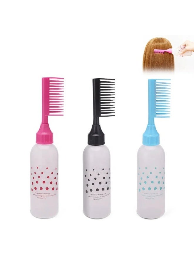 Hair Dye Applicator Bottle with Comb and Brush – Precise & Easy Root and Full Hair Application – Refillable Hair Coloring Tool – colors may vary - Image 3