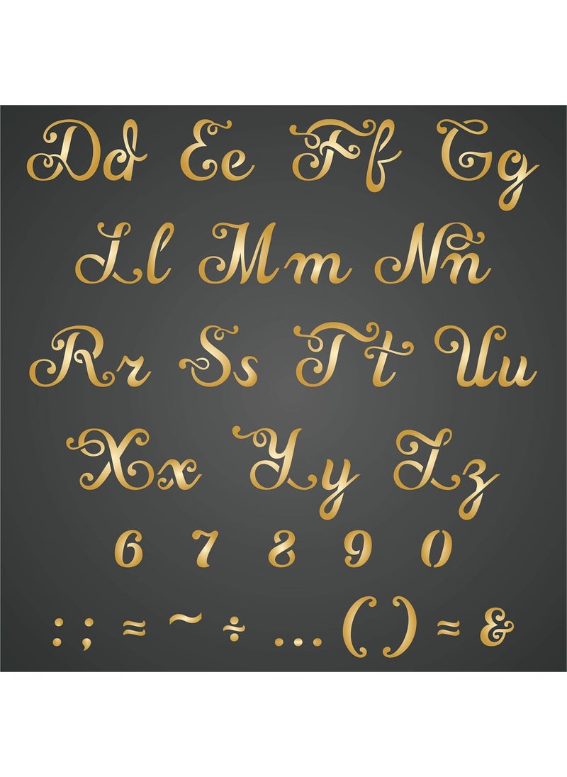 Usnyabni Stencils for Walls ¾ Vintage Cursive Stencil, 6.5 x 6 (S) - Letters Number ABC Alphabet Punctuation Stencils for Painting Template…  - Image 5