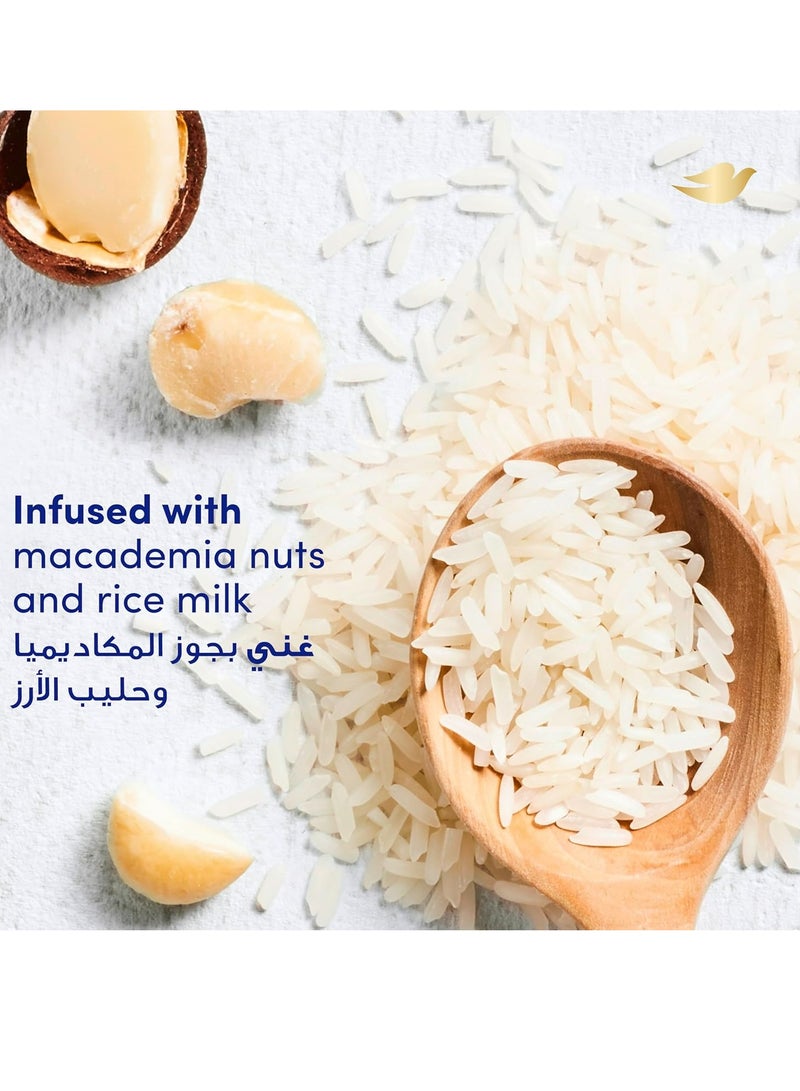 دوف مقشر للجسم بحليب الأرز والمكاديميا مع كريم مرطب 298 جرام - Image 4