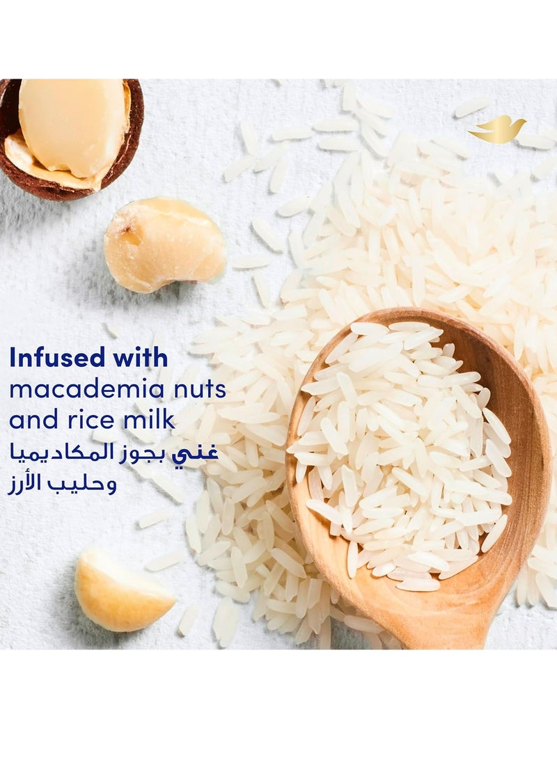 Dove Exfoliating Body Polish Scrub Macadamia And Rice Milk With Moisturising Cream 225 ML  - Image 3