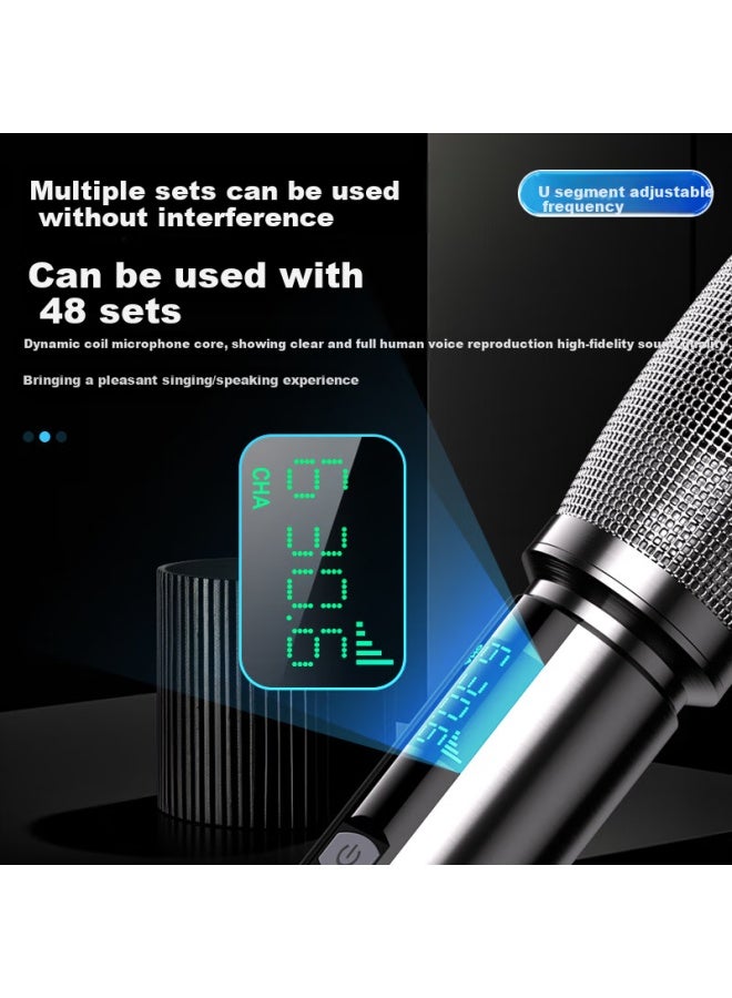 Sast Ok-155 Rechargeable Wireless Microphone Uhf Range For Home Ktv Singing, Stage Hosting, Metal Tube Body Microphone With Anti-howling And Long Battery Life, Dual-channel Universal Microphone - Image 3