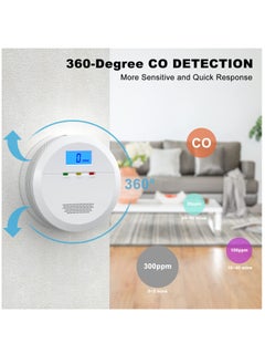 KASTWAVE Carbon Monoxide Alarm Detector, Detector with LCD Display, CO Battery Powered, High Decibel for Home, Garage, Office  - Image 3