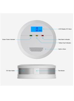 KASTWAVE Carbon Monoxide Alarm Detector, Detector with LCD Display, CO Battery Powered, High Decibel for Home, Garage, Office  - Image 2