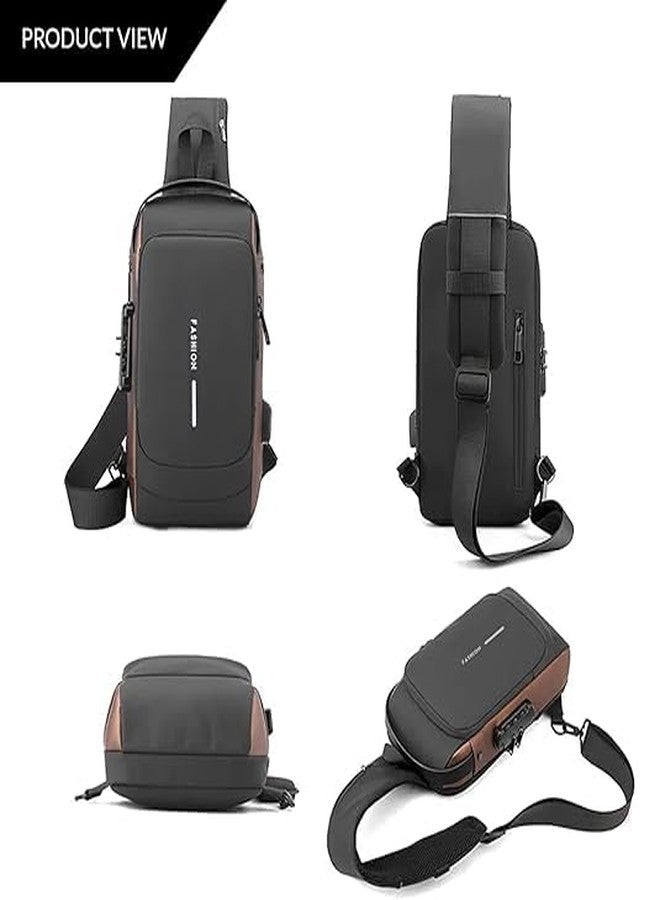 JOYSTER 6 L Backpack Cross Waterproof Cross body with USB Charging Port (Black) - Image 4
