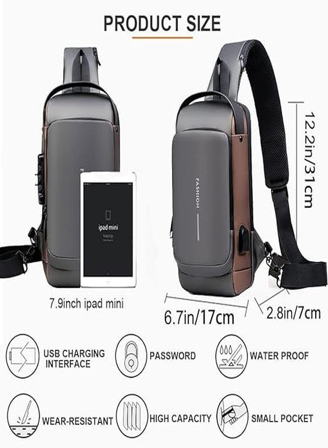 JOYSTER 6 L Backpack Cross Waterproof Cross body with USB Charging Port (Black) - Image 3