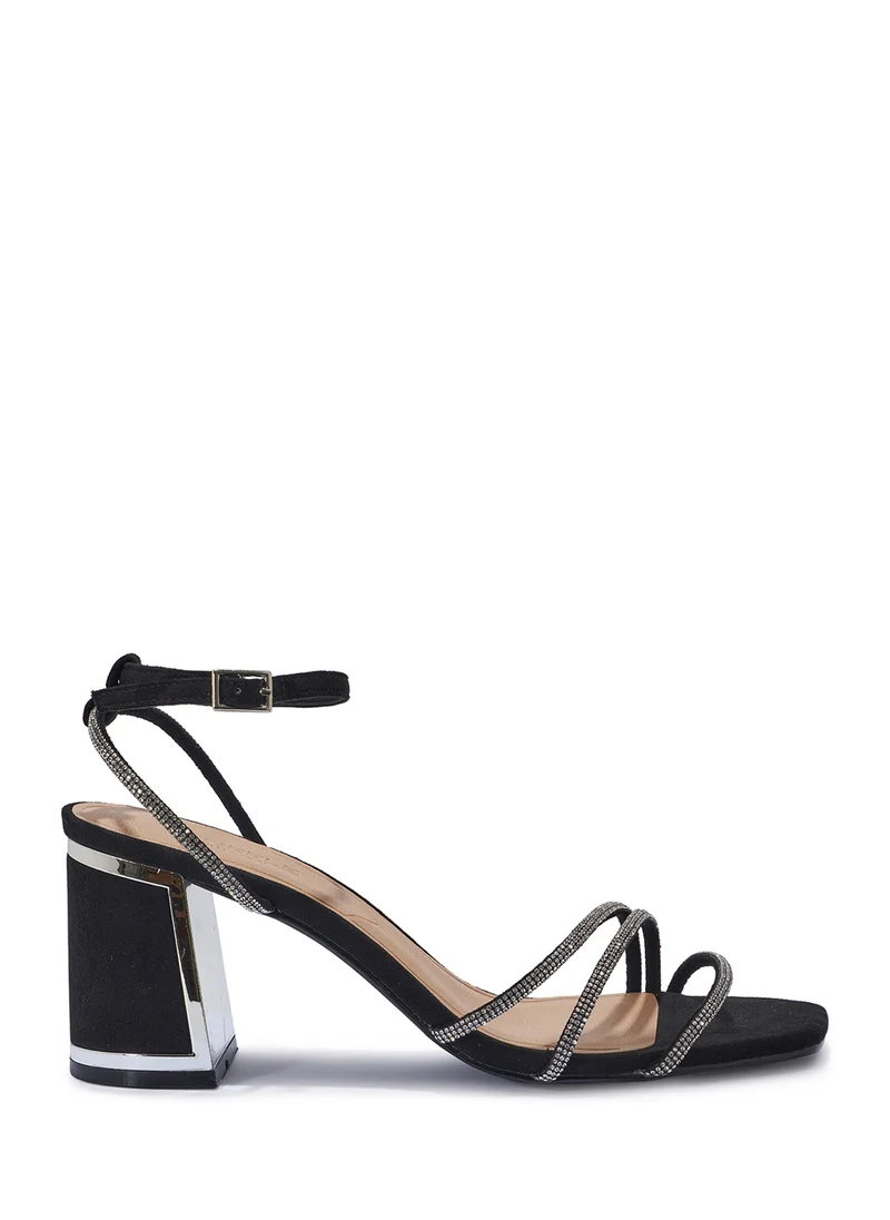 ترافل من نمشي Ankle Strap Diamante Strap Block Heel Sandal