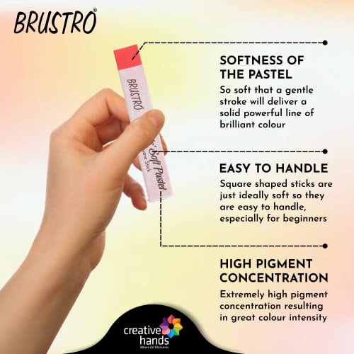 BRUSTRO Artists Soft Pastels Set of 48 with Fabriano Black Drawing Book A4 - Image 5