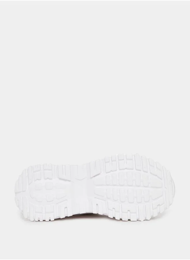 Styli Textured Lace-Up Chunky Sneakers