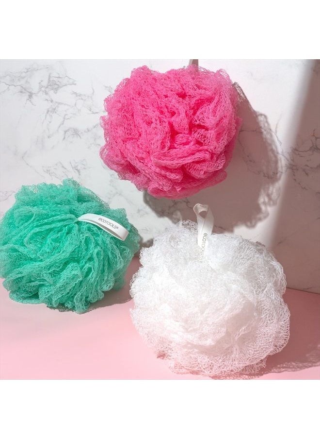 Ecotools - Exfoliating EcoPouf Bath Sponges, Rich Lather, Recycled Netting, Body Loofahs for Smoother, Softer Skin, Removes Dirt & Impurities, for Shower & Bath, Assorted Colors, Pack of 6 - Image 1