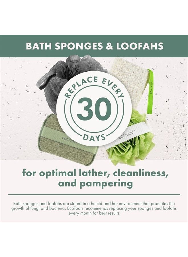 Ecotools - Exfoliating EcoPouf Bath Sponges, Rich Lather, Recycled Netting, Body Loofahs for Smoother, Softer Skin, Removes Dirt & Impurities, for Shower & Bath, Assorted Colors, Pack of 6 - Image 1