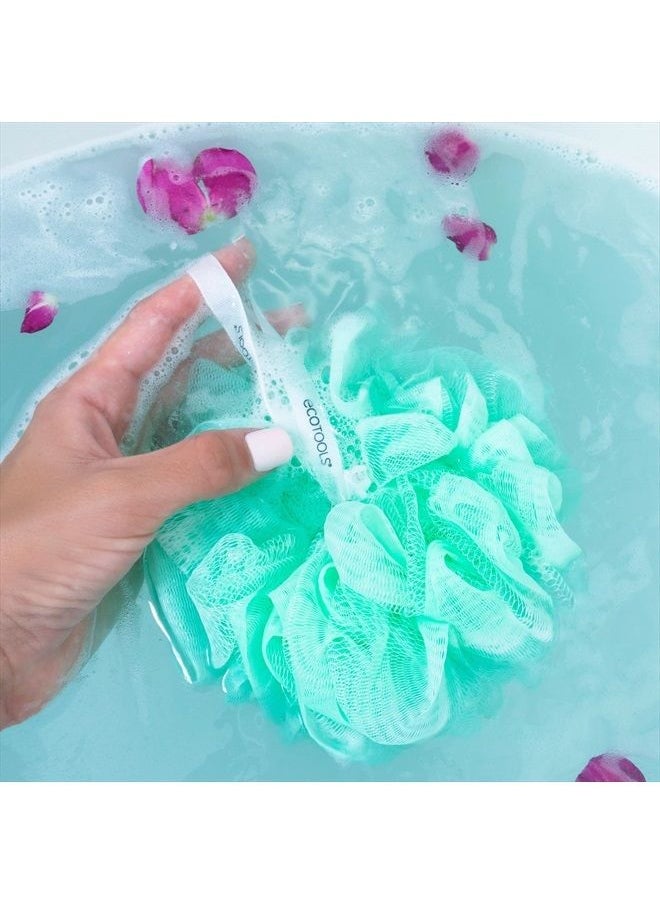 Ecotools - Exfoliating EcoPouf Bath Sponges, Rich Lather, Recycled Netting, Body Loofahs for Smoother, Softer Skin, Removes Dirt & Impurities, for Shower & Bath, Assorted Colors, Pack of 6 - Image 1