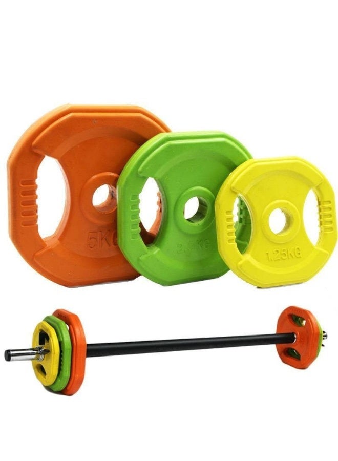 ALCOACH Bar with barbell set Weightlifting barbell 30 kg Barbell weight plate and colors are adjustable  - Image 1
