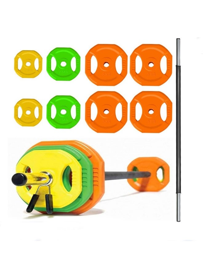ALCOACH Bar with barbell set Weightlifting barbell 30 kg Barbell weight plate and colors are adjustable  - Image 3
