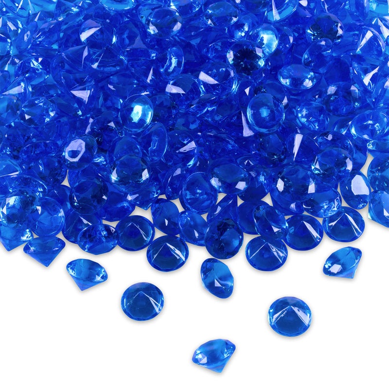 Super Z Outlet Acrylic Color Faux Round Diamond Crystals Treasure Gems for Table Scatters Vase Fillers Event Wedding Arts  Crafts 1 Pound 240 Pieces Royal Blue - Image 1