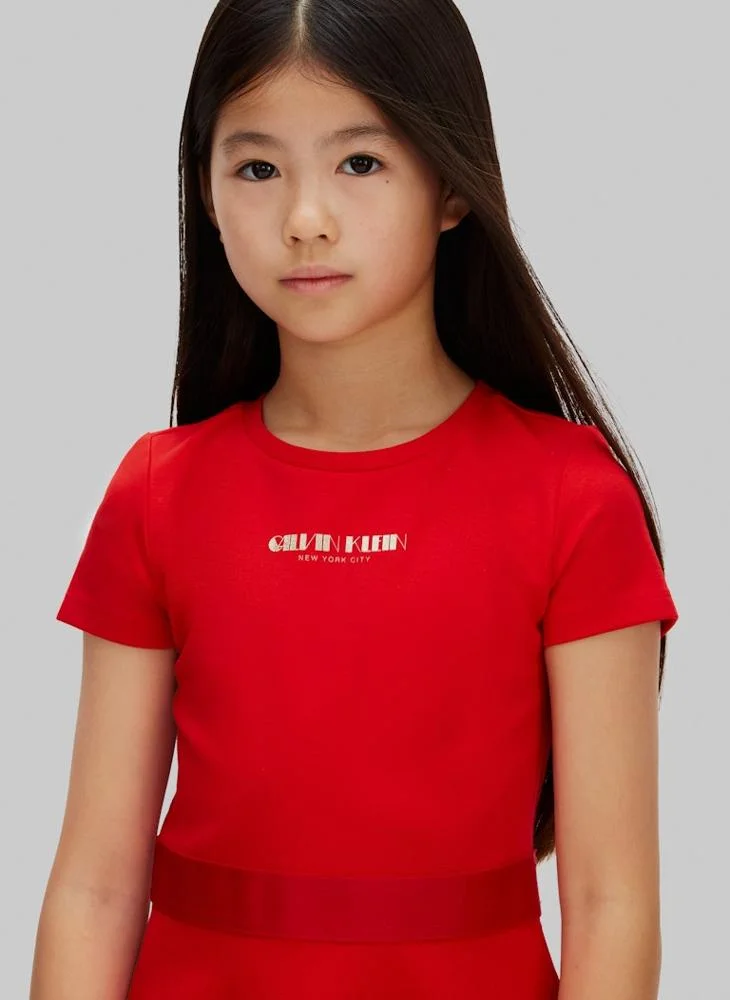 Calvin Klein Jeans Youth Logo Mini Fit & Flare Dress