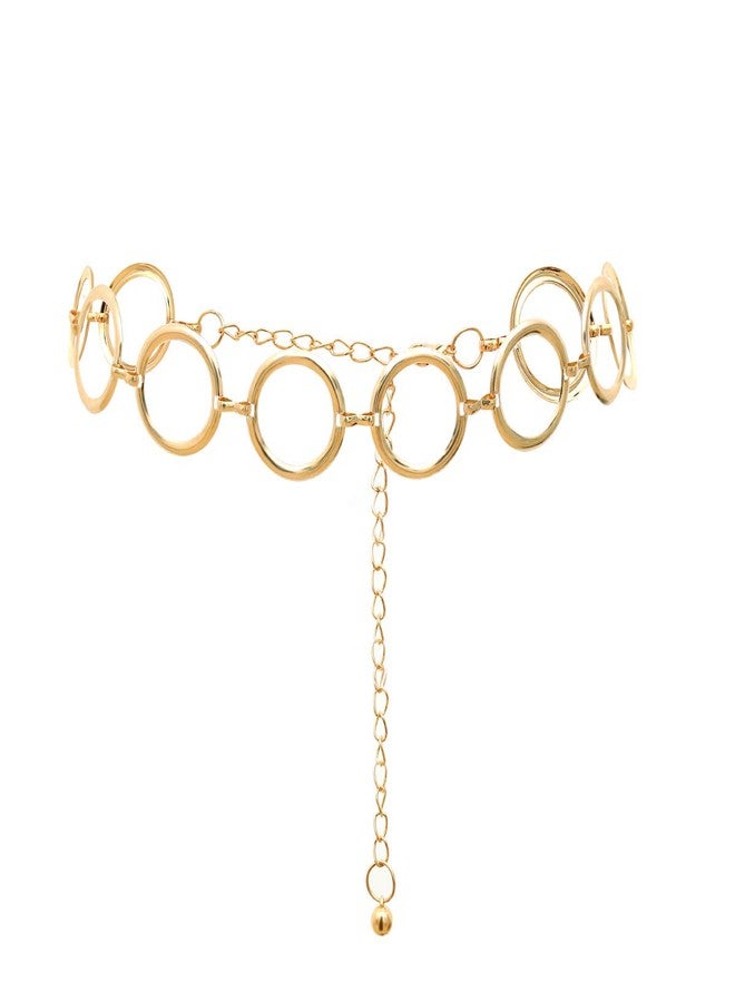 Aaishwarya Golden O-Ring Chain Metallic Hip Belt | Waist Chain For Women And Girls | Stylish Kamarband, Belly Chains for Western Dress - Image 1