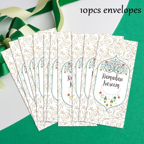 SEBMNOO Ramadan Kareem Money Envelopes, Eid Mubarak Envelopes for Money, Ramadan Latern Envelope for Cash Gifts, Ramadans Lucky Currency Gift Envelopes for Women Men, Gift Card Eid Decor - Image 4