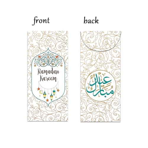 SEBMNOO Ramadan Kareem Money Envelopes, Eid Mubarak Envelopes for Money, Ramadan Latern Envelope for Cash Gifts, Ramadans Lucky Currency Gift Envelopes for Women Men, Gift Card Eid Decor - Image 2