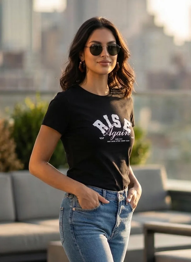 نوبيرو Nobero Women Graphic Printed T-shirt