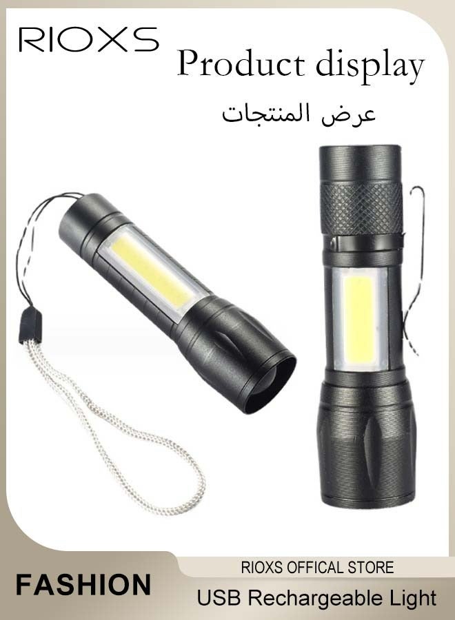 RIOXS USB Rechargeable Led Headband Waterproof Light Strap Mini Flashlight Perfect for Camping Hiking Outdoor Hunting Running - Image 2