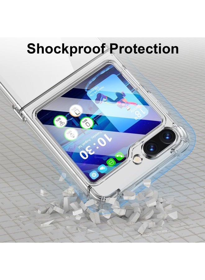 WATACHE for Galaxy Z Flip 5 Case, Z Flip 5 Case Clear Slim Thin Transparent Shockproof Hinge Soft TPU flip5 Phone Case Cover (Clear) - Image 5