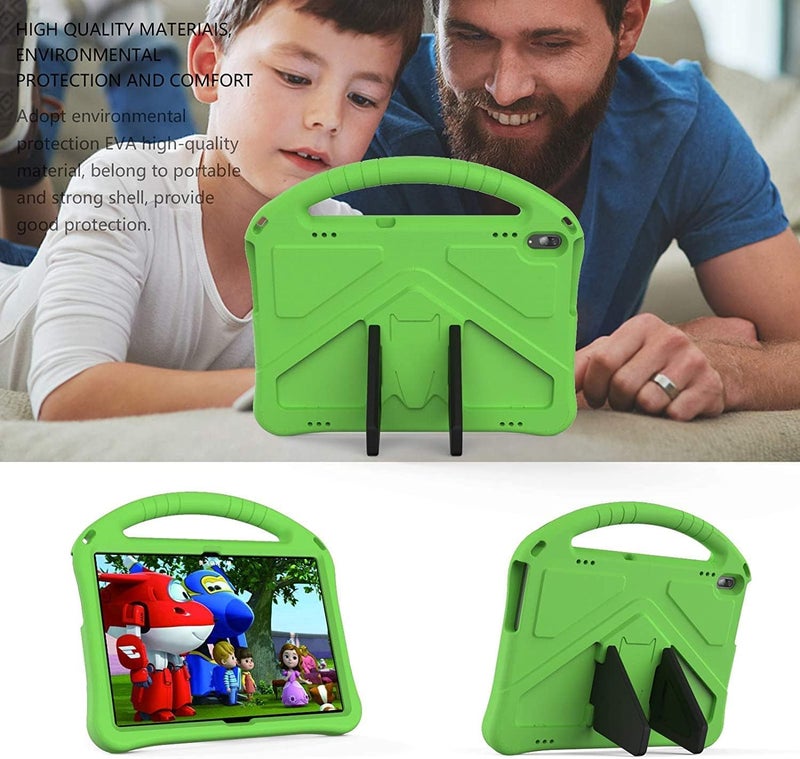 SYOSI Kids Tablet Case For Lenovo Tab M10 Hd Tb-X505F Tb-X605F, Durable Lightweight Eva Shockproof Protective Handle Stand Cover For Lenovo Tab M10 10.1" All-Inclusive Anti-Drop Bracket Case, Green - Image 2