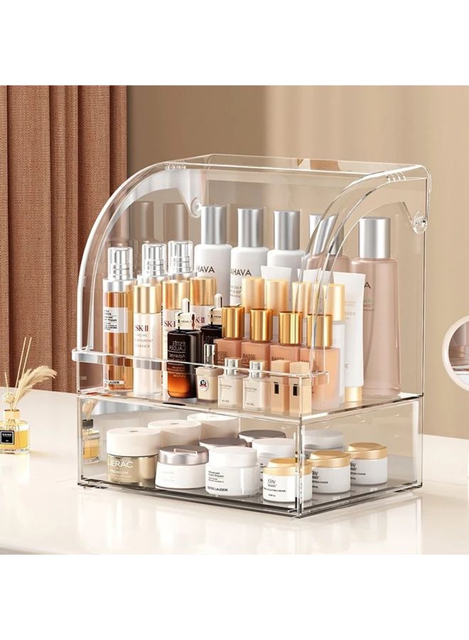 Transparent Large Capacity Drawer Makeup Box For Cosmetics Storage Dustproof Vanity Organizer Desktop Skincare Rack - Image 3