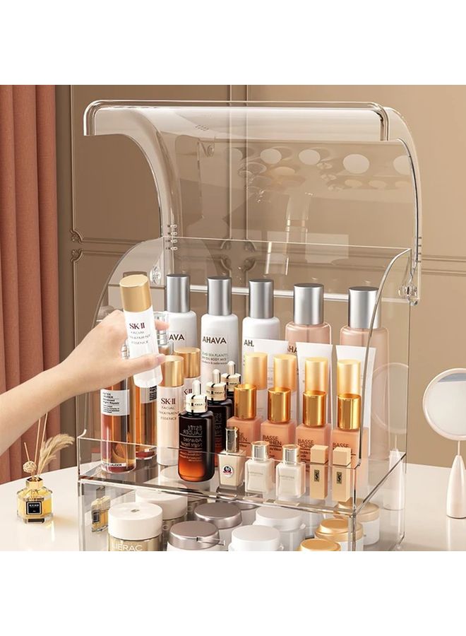 Transparent Large Capacity Drawer Makeup Box For Cosmetics Storage Dustproof Vanity Organizer Desktop Skincare Rack - Image 5