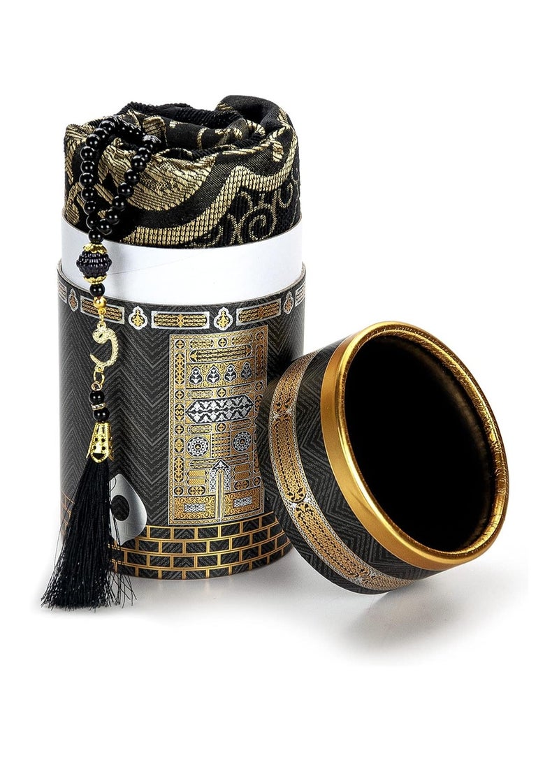 DubaiGallery سجادة صلاة كلاسيكية منسوجة 1 قطعة، مجموعة صندوق هدايا مسبحة وسجادة أرضية، مجموعة سجادات صلاة للمسلمين، متاحة للاستخدام الداخلي والخارجي، قابلة للغسل في الغسالة، سجادة صلاة إسلامية للرجال والنساء، هدايا رائعة لشهر رمضان - Image 2