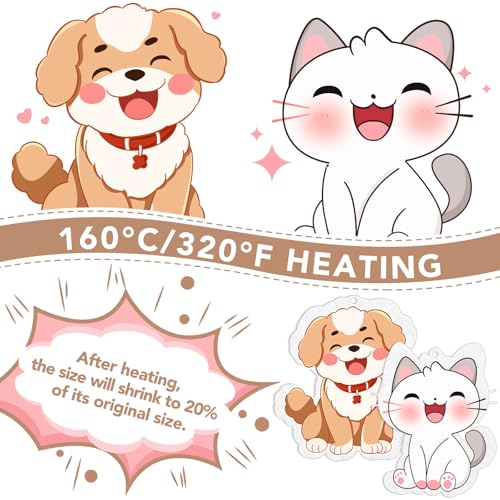 Prudiut 30 Pieces Shrink Plastic Sheets, Shrink Paper Shrink Art Paper for Crafts DIY Keychain Making(7.9 X 5.7 inch) - Image 3
