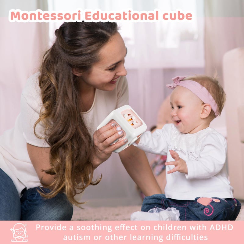 SOCBTNSO Busy Cube Toys for 1 Year Old Girl Gifts, Montessori Toys for Baby Girl, Travel Sensory Toys for Toddlers 1-3, Learning Fine Motor Skills| 1st Birthday Girl Gifts 12 Months + - Image 2
