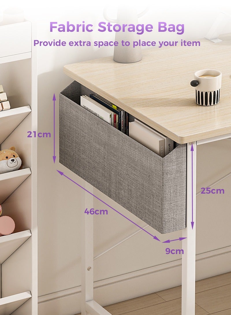 Stubborn Study Desk with Monitor Stand, Office Desk with Storage Bag, Easy Assembly Computer Desk, Study Desk Table for Adults, Home Office Desks & Workstations, 110*50*75CM - Image 5